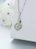 TOUPOP Sterling Silver Rose Sunflower Daisy Rotatable Fidget Pendant Necklace-0-3