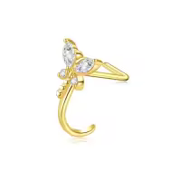 wholesale 14k Gold Butterfly/Daisy Nose Rings Wholesale Stud 20g Diamond Piercing s for Women-Dragonfly