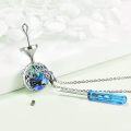wholesale 925 Sterling Silver Abalone Shell Black Cat Moon Pendant Necklace for Women-0-3