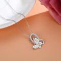 wholesale 925 Sterling Silver Opal Butterfly Necklace Gift for Women and Mom-0-2