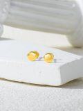 wholesale  14K Solid Gold Round Tag Stud Earrings 5.7mm Elegant Fashion Jewelry for Women Gift-0-3