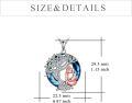 wholesale 925 Sterling Silver Tree of Life Necklace with Blue Crystal Mother and Child Pendant Graduation Birthday Gifts for Women-0-3