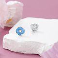 wholesale 925 Sterling Silver Blue Opal Love Knot Stud Earrings  for Women-0-2