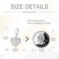 wholesale 925 Sterling Silver Filigree Heart Drop Earrings with Leverback Closure-0-4
