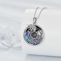 wholesale 925 Sterling Silver Moonstone Dragon Abalone Shell Pendant Necklace for Women and Men-0-3