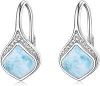 wholesale 925 Sterling Silver Celtic Teardrop Filigree Earrings Jewelry Gifts for Women-Larimar Drop Earrings