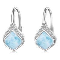 wholesale 925 Sterling Silver Celtic Teardrop Filigree Earrings Jewelry Gifts for Women-Larimar Drop Earrings