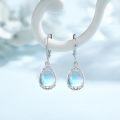 wholesale 925 Sterling Silver Blue Moonstone Tear Drop Lever Back Earrings 925 Filigree Hypoallergenic Jewelry for Women Girls Gift Boxed-0-3