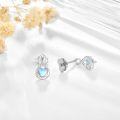 wholesale 925 Sterling Silver Heart-Shaped Moonstone Stud Hoop Earrings for Women and Daughters-0-1