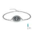 wholesale 925 Sterling Silver Oxidized Floral Oval Locket Bracelet With Filling Tool Set-0-72