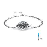 wholesale 925 Sterling Silver Oval Locket Bracelet Wholesale With Floral Engraving And Chain Clasp-08-August-Poppy-08-August-Poppy-08-August-Poppy-Custom-08-August-Poppy-Custom