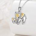 wholesale 925 Sterling Silver Mother and Baby Elephant Pendant Necklaces Gold Plated s for Mom Wife Her-0-2