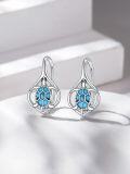 wholesale 925 Sterling Silver Turquoise Turtle Drop Earrings for Women Girls  4cm Long-0-1