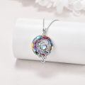wholesale 925 Sterling Silver Rainbow Opal Phoenix Pendant Necklace-0-2