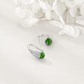 wholesale 925 Sterling Silver Green Jade Butterfly Chrysanthemum Drop Earrings-0-4