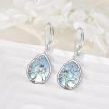 wholesale 925 Sterling Silver Teardrop Moonstone Tree of Life Owl Drop Earrings-0-2