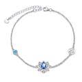 wholesale 925 Sterling Silver Austrian Crystal Lotus Flower Bracelet for Women Yoga Gift-0-0