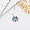 wholesale 925 Sterling Silver Abalone Shell Tree of Life Pendant Necklace-0-2