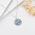 wholesale 925 Sterling Silver Abalone Shell Tree of Life Pendant Necklace-0-2
