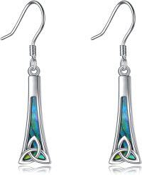 wholesale 925 Sterling Silver Abalone Shell Celtic Trinity Knot Drop Earrings-01-Ttinity Knot Drop Earrings