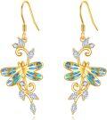 wholesale 925 Sterling Silver Blue Opal Dragonfly Drop Earrings for Women-0-0
