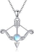 wholesale 925 Sterling Silver Moonstone Crossbow Arrowhead Pendant Necklace s for Women-0-0