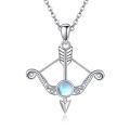 wholesale 925 Sterling Silver Arrow And Bow Necklace With Moonstone Pendant-0-0