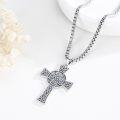 wholesale 925 Sterling Silver Celtic Knot Cross Pendant Necklace for Men & Women-0-4