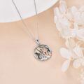 wholesale 925 Sterling Silver Green Moss Agate Mermaid Pendant Necklaces for Women Ocean Life s 45cm Chain Length-0-2