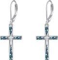 wholesale Sterling Silver Cross Dangle Drop Earrings for Women-0-10
