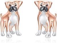 wholesale 925 Sterling Silver Boxer Dog Stud Earrings for Women - Puppy  for Dog Moms & Pet Lovers-Boxer Dog