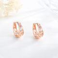 wholesale Rose Gold 925 Sterling Silver Floral Cutout Teardrop Huggie Hoop Earrings 24mm Diameter-0-3