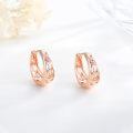 wholesale Rose Gold 925 Sterling Silver Floral Cutout Teardrop Huggie Hoop Earrings 24mm Diameter-0-3