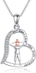 wholesale 925 Sterling Silver Dad I Love You Forever Pendant Necklaces for Men Women s-0-0
