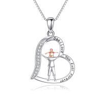 wholesale 925 Sterling Silver Dad I Love You Forever Pendant Necklaces for Men Women s-Dad Daughter