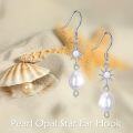 wholesale 925 Sterling Silver Star & Pearl Drop Earrings for Women-0-1