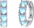wholesale 925 Sterling Silver Moonstone Cat Claw Huggie Hoop Earrings for Women -0-0