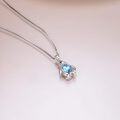 wholesale 925 Sterling Silver Blue Crystal Penguin Pendant Necklace for Women-0-3