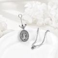 wholesale 925 Sterling Silver Saint Benedict Medal Locket Necklace Wholesale With Chain-0-2