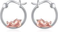 wholesale 925 Sterling Silver Unicorn Hoop Earrings - Adorable Gift for Her-Unicorn