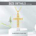 wholesale 14K Gold Floral Cross Pendant Necklace with Chain for Women - 28 Length-0-1