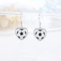 wholesale 925 Sterling Silver Heart-Shaped Soccer Ball Drop Earrings - Sporty Gift for Her-0-4
