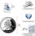 wholesale 925 Sterling Silver Fox Heart Blue Crystal Stud Earrings-0-5