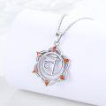 wholesale 925 Sterling Silver 7 Chakra Orange Stone Pendant Necklace for Women-0-1