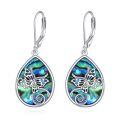 wholesale 925 Sterling Silver Abalone Shell Butterfly Drop Earrings-0-0