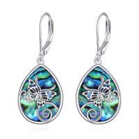 wholesale 925 Sterling Silver Abalone Shell Butterfly Drop Earrings-Butterfly