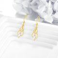 wholesale 14K Gold Twist Design Freshwater Pearl Drop Dangle Earrings for Women Gift-0-1