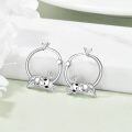 wholesale 925 Sterling Silver Cute Axolotl Enamel Hoop Earrings White Gold Plated-0-2