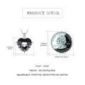 wholesale 925 Sterling Silver Gothic Black Onyx Heart Bat Pendant Necklace-0-3