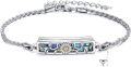 wholesale 925 Sterling Silver Abalone Shell Daisy Flower Urn Keepsake Memorial Bracelet with Funnel and Fill Kit-0-0